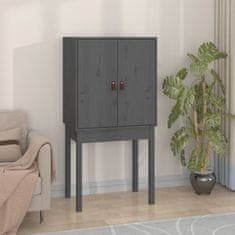 Vidaxl Skříň highboard šedá 60x40x120 cm masivní borové dřevo