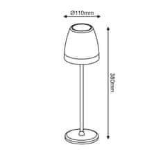 ACA ACA Lighting LED SMD venkovní stolní lampa na baterie nabíjecí 2W 150LM 38d 3.000K tmavá šedá CRI80 IP54 LG2193G-400