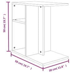 Greatstore Odkládací stolek šedý sonoma 50 x 30 x 50 cm kompozitní dřevo