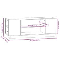 Greatstore TV skříňka 110x35x40,5 cm masivní borové dřevo