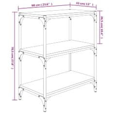 Greatstore Knihovna dub sonoma 60 x 33 x 70,5 cm kompozitní dřevo a ocel