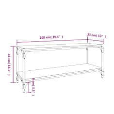 Vidaxl TV skříňka černá 100 x 33 x 41 cm kompozitní dřevo a ocel