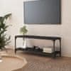 Greatstore TV skříňka černá 100 x 33 x 41 cm kompozitní dřevo a ocel