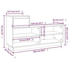 Vidaxl Botník bílý 110 x 34 x 61 cm masivní borové dřevo