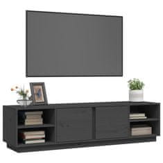 Greatstore TV skříňka šedá 156 x 40 x 40 cm masivní borové dřevo