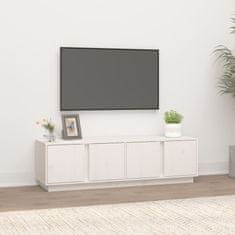 Greatstore TV skříňka bílá 140 x 40 x 40 cm masivní borové dřevo