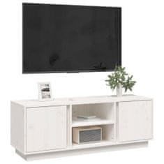 Greatstore TV skříňka bílá 110 x 35 x 40,5 cm masivní borové dřevo