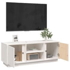 Greatstore TV skříňka bílá 110 x 35 x 40,5 cm masivní borové dřevo