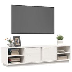 Greatstore TV skříňka bílá 156 x 40 x 40 cm masivní borové dřevo