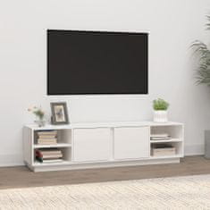 Greatstore TV skříňka bílá 156 x 40 x 40 cm masivní borové dřevo