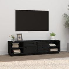 Greatstore TV skříňka černá 156 x 40 x 40 cm masivní borové dřevo