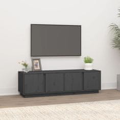 Greatstore TV skříňka šedá 140 x 40 x 40 cm masivní borové dřevo