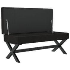 Greatstore Stolička s úložným prostorem černá 110x45x49 cm samet