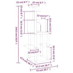 Petromila Škrabadlo pro kočky se sisalovými sloupky tmavě šedé 144,5 cm