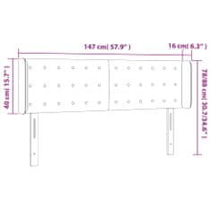 Greatstore Čelo postele s LED růžové 147 x 16 x 78/88 cm samet