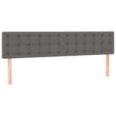 Vidaxl Box spring postel s matrací šedá 200x200 cm umělá kůže