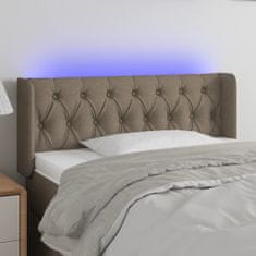 Greatstore Čelo postele s LED taupe 93 x 16 x 78/88 cm textil