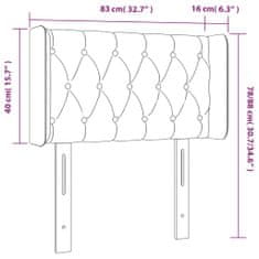 Greatstore Čelo postele s LED tmavě modré 83 x 16 x 78/88 cm samet