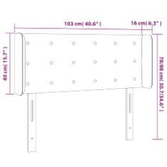 Greatstore Čelo postele s LED modré 103 x 16 x 78/88 cm textil