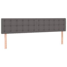 Greatstore Box spring postel s matrací šedá 200x200 cm umělá kůže