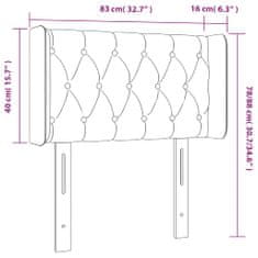 Greatstore Čelo postele s LED tmavě šedé 83 x 16 x 78/88 cm samet