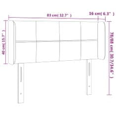 Vidaxl Čelo postele s LED tmavě šedé 83 x 16 x 78/88 cm samet