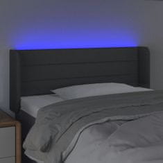 Greatstore Čelo postele s LED tmavě šedé 83 x 16 x 78/88 cm textil