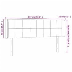 Greatstore Čelo postele s LED tmavě zelené 147 x 16 x 78/88 cm samet