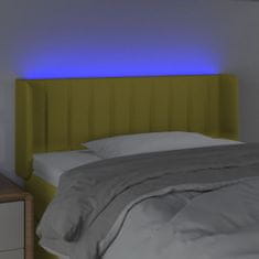 Vidaxl Čelo postele s LED zelené 93 x 16 x 78/88 cm textil