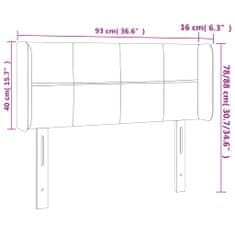 Vidaxl Čelo postele s LED tmavě zelené 93 x 16 x 78/88 cm samet