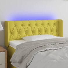 Greatstore Čelo postele s LED zelené 93 x 16 x 78/88 cm textil