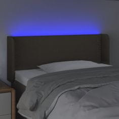 Greatstore Čelo postele s LED taupe 103 x 16 x 78/88 cm textil