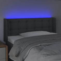 Greatstore Čelo postele s LED tmavě šedé 103 x 16 x 78/88 cm textil