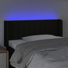 Greatstore Čelo postele s LED černé 103 x 16 x 78/88 cm textil