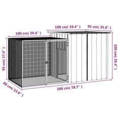 Petromila Klec pro kuřata antracitová 200 x 91 x 100 cm pozinkovaná ocel