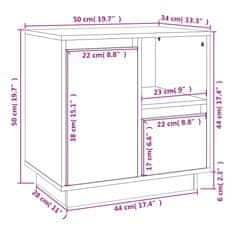 Vidaxl Noční stolky 2 ks černé 50 x 34 x 50 cm masivní borové dřevo