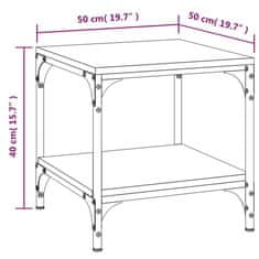 Vidaxl Konferenční stolek kouřový dub 50x50x40 cm kompozitní dřevo