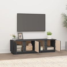 Greatstore TV skříňka šedá 140 x 40 x 40 cm masivní borové dřevo