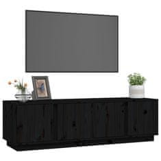 Greatstore TV skříňka černá 140 x 40 x 40 cm masivní borové dřevo