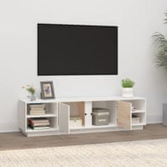 Greatstore TV skříňka bílá 156 x 40 x 40 cm masivní borové dřevo