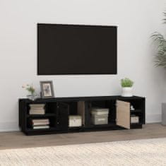 Greatstore TV skříňka černá 156 x 40 x 40 cm masivní borové dřevo