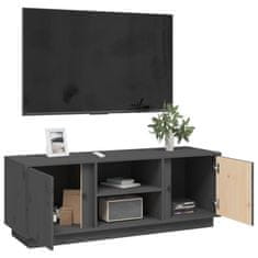 Greatstore TV skříňka šedá 110x35x40,5 cm masivní borové dřevo