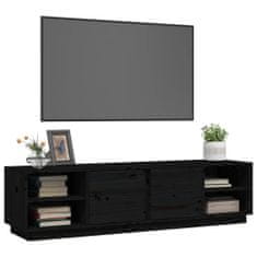 Greatstore TV skříňka černá 156 x 40 x 40 cm masivní borové dřevo