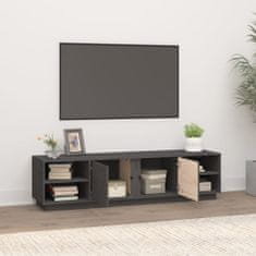 Greatstore TV skříňka šedá 156 x 40 x 40 cm masivní borové dřevo