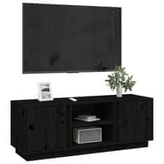 Greatstore TV skříňka černá 110x35x40,5 cm masivní borové dřevo