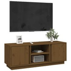 Greatstore TV skříňka medově hnědá 110x35x40,5 cm masivní borové dřevo