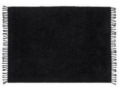 Beliani Bavlněný koberec 140 x 200 cm černý BITLIS