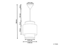 Beliani Ratanová závěsná lampa přírodní/černá BOERI