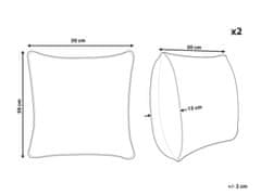 Beliani Sada 2 bavlněných polštářů se vzorem 50 x 50 cm stříbrná OUJDA