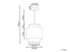 Beliani Ratanová závěsná lampa přírodní/hořčicová BOERI